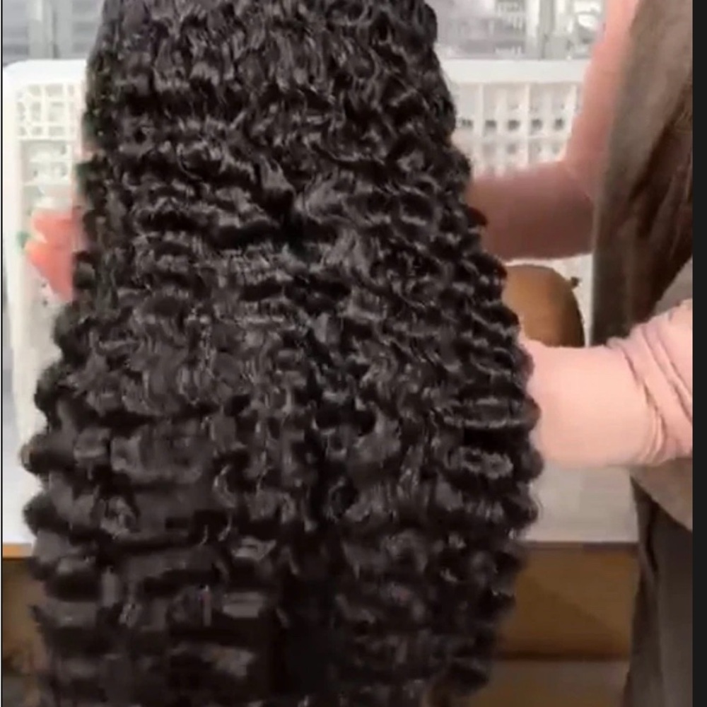 Elegant Black Curly Hair Wig 13/4  26 inch long hair natural